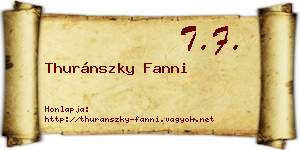 Thuránszky Fanni névjegykártya
