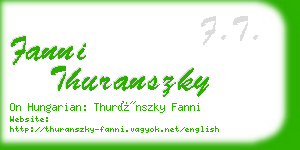 fanni thuranszky business card